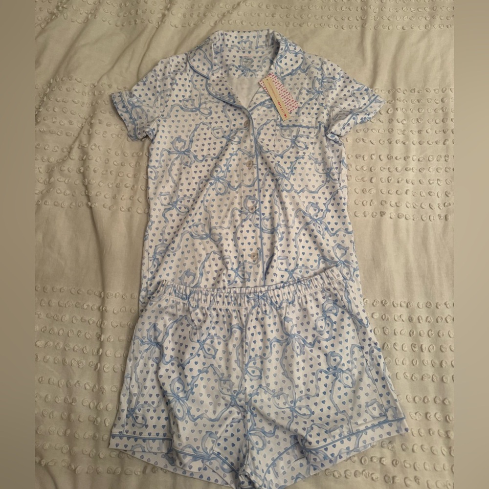 Roller Rabbit x Love Shack Fancy Pajama Set Luna Bow Hearts